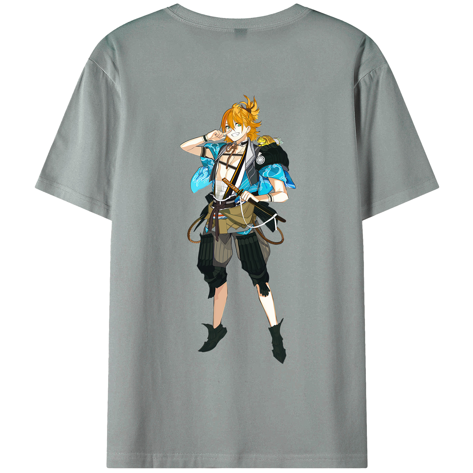 （画像用） 刀剣乱舞 Touken Ranbu 綿100％ メンズ半袖Tシャツ（バックプリント） 通気性